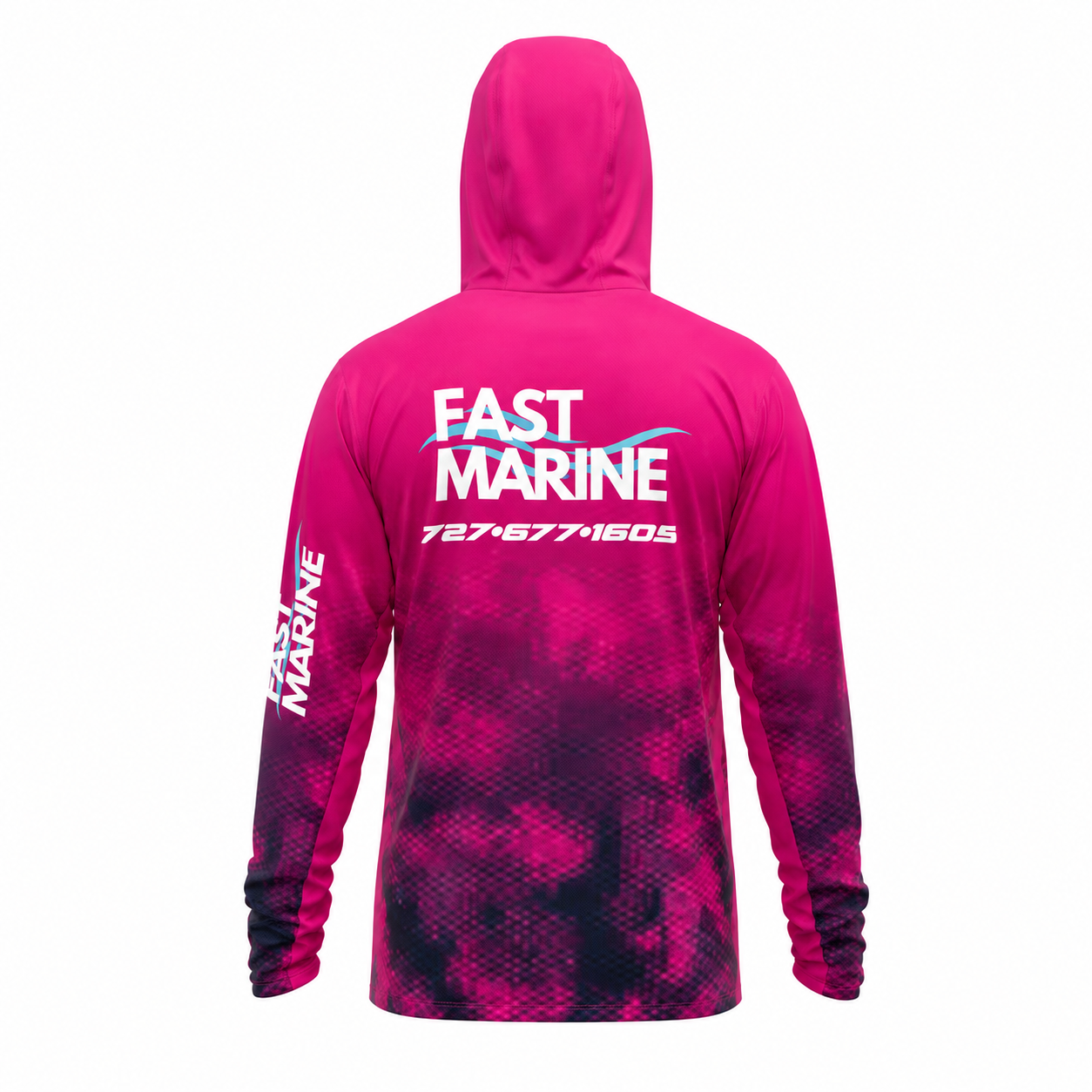 Fast Marine Hooded Performance Sun Shirt - Pink