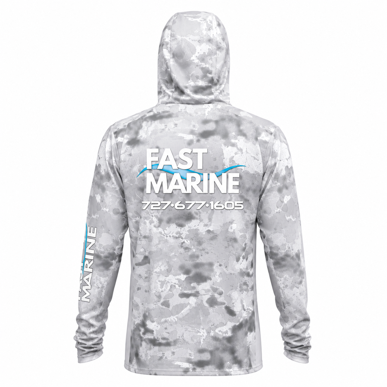 Fast Marine Hooded Performance Sun Shirt  - Arctic Camo