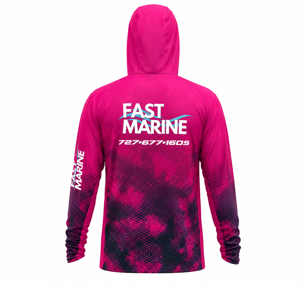 Fast Marine Hooded Performance Sun Shirt - Pink