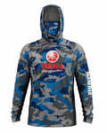 Fast Marine Hooded Performance Sun Shirt - Blue Camo