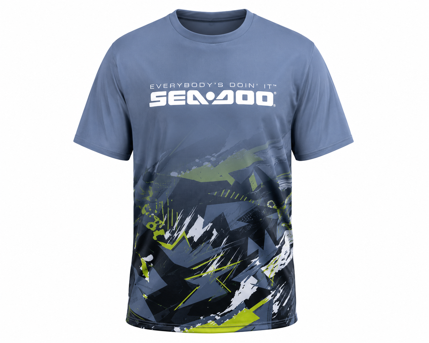 Fast Marine Sea-Doo Performance Tee – Slate Blue / Neon Camo