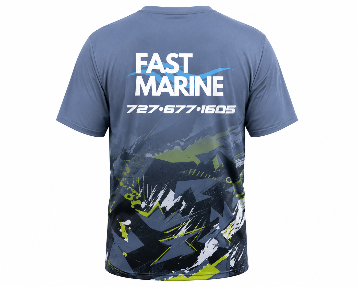 Fast Marine Sea-Doo Performance Tee – Slate Blue / Neon Camo