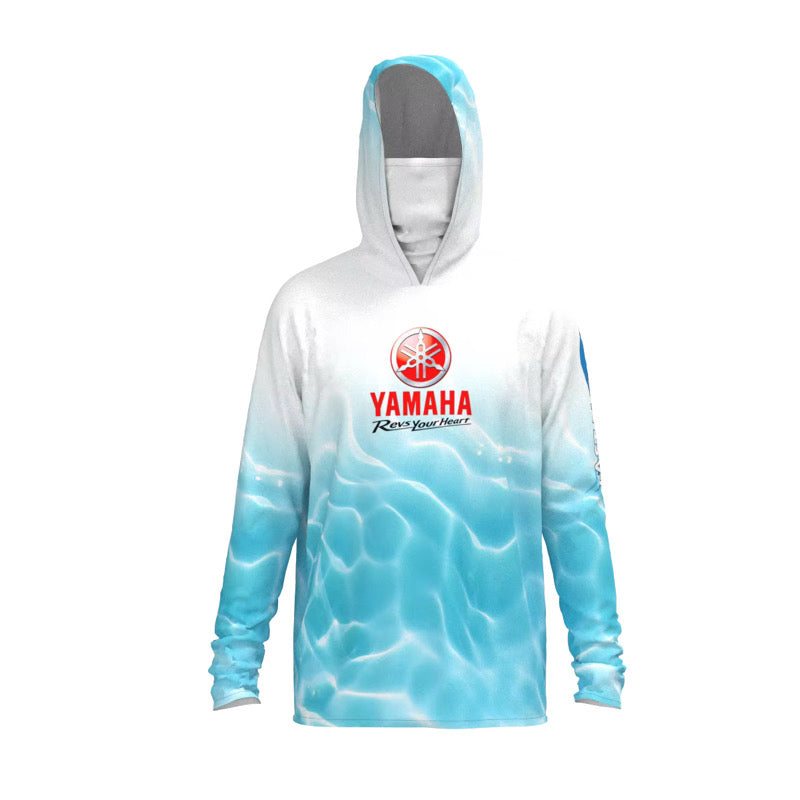 Fast Marine Hooded Performance Sun Shirt - White & Aqua