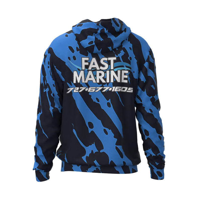 Fast Marine Blue Camo Pullover Hoodie